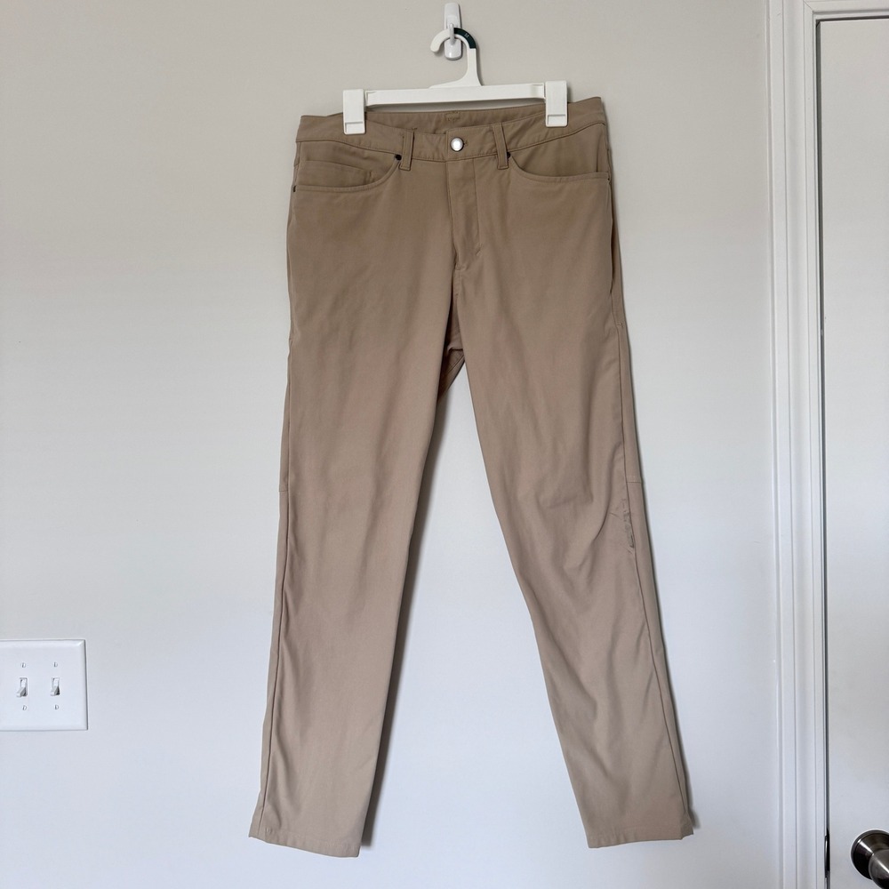 Lululemon ABC Pant Slim Fit Khaki Tan Warpstreme Mens 32 LM5AD9S